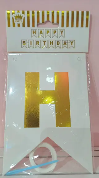 BANNIERE Happy Birthday fonds blanc ECRITURE DOREE