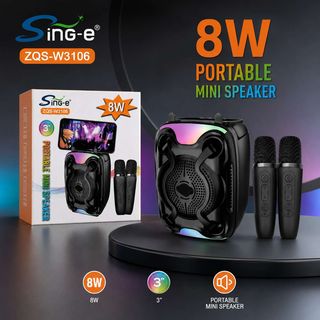Enceinte Portable Sing-e 8W avec 2 Microphones Sans Fil