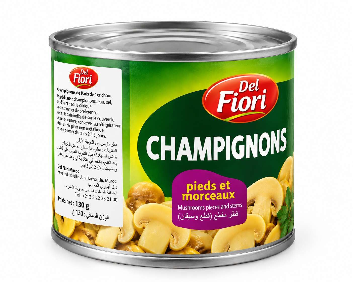Del Fiori Champignons Pieds et Morceaux – 130 g