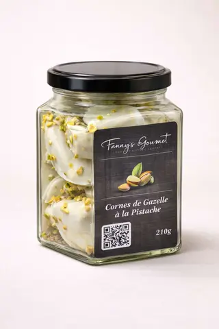 Cornes de gazelle enrobées à la pistache 210g