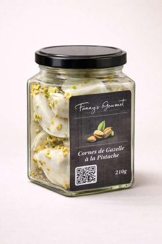 Cornes de gazelle enrobées à la pistache 210g