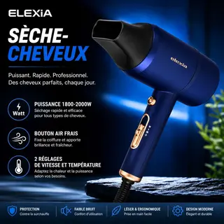 Elexia Sèche-Cheveux Professionnel – Puissance et Performance au Quotidien
