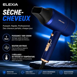 Elexia Sèche-Cheveux Professionnel – Puissance et Performance au Quotidien