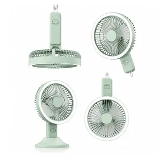 Ventilateur Portable Multifonction 5 Vitesses avec Éclairage LED,Utilisation Bureau, Suspension Murale et Portable