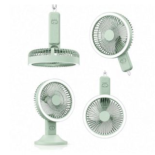 Ventilateur Portable Multifonction 5 Vitesses avec Éclairage LED,Utilisation Bureau, Suspension Murale et Portable