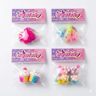 Jouet Squishy Anti-Stress Mini-Gâteaux et Crèmes Pastel 1pièce