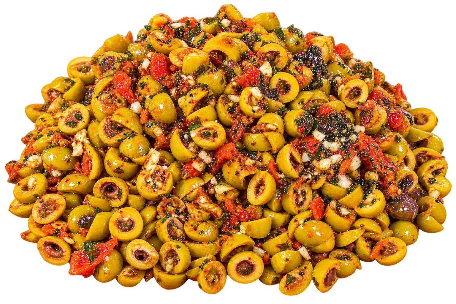 Olive verte découpée épicée - 200 g