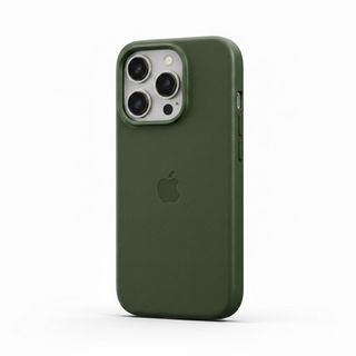 Coque en cuir pour iPhone 15 Pro Max – Vert Forêt