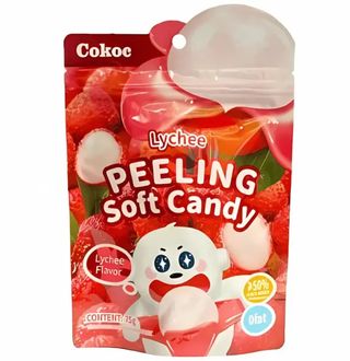 Cokoc Lychee Peeling meki bomboni, 75 g
