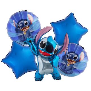 ჰელიუმის ფოლგირებული ბუშტების ნაკრები, სტიჩი 5 ცალი