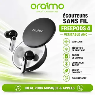 Oraimo FreePods 4 – Écouteurs sans fil avec ANC