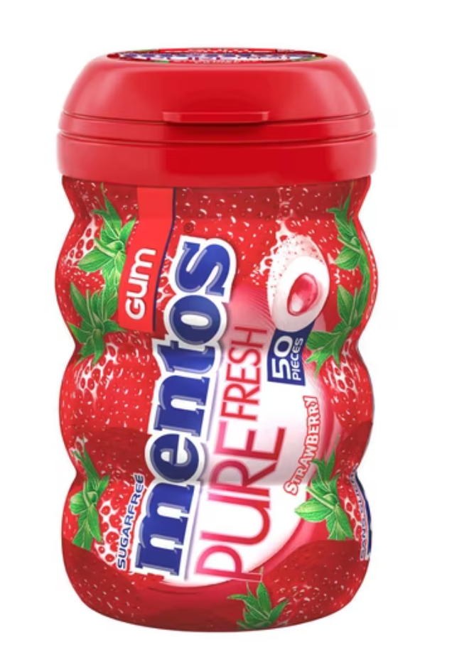 Mentos Pure Fresh Chewing-Gum Fraise Sans Sucre – Flacon