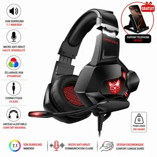 Casque Gaming ONIKUMA K10 PRO + Support Téléphone GRATUIT