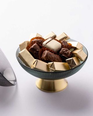 Coupe avec pieds doré - verte