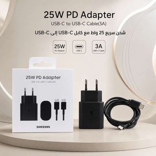Kit Chargeur Samsung 25W PD Adapter – Câble USB-C vers USB-C (3A) Inclus