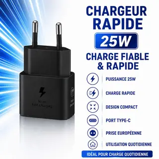Adaptateur secteur USB-C 25W noir
