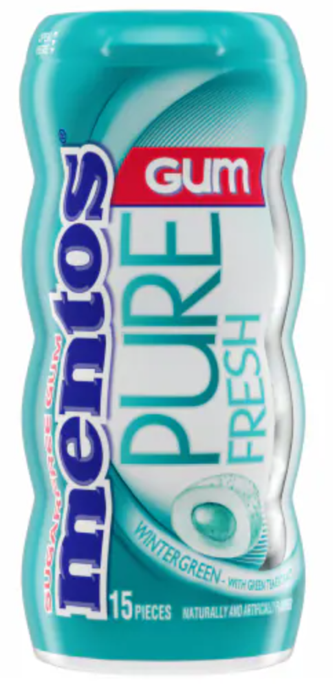 Mentos Pure Fresh Wintergreen Chewing-Gum Sans Sucre – Flacon