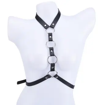 Sistem Four Rings Harness Piele Ecologica Negru S/L