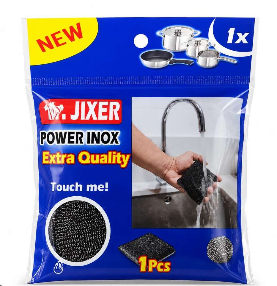 Mr. Jixer Éponge Grattante Power Inox – 1 Pièce