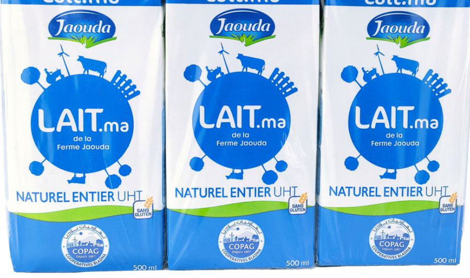 Jaouda Pack Lait Demi-Écrémé UHT – 500 ml x6