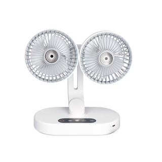 Ventilateur de Bureau Double Tête avec Oscillation et Minuterie Intelligente Circulation d’Air 360°
