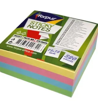 Karteczki samoprzylepne 75x75mm PASTELOWE FORPUS
