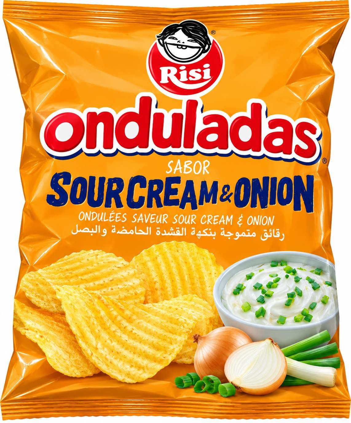 Risi Onduladas Chips Ondulées Crème Aigre et Oignon