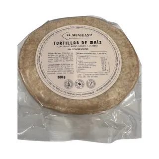 Tortillas de maíz nixtamalizado El Mexicano 14cm 500g