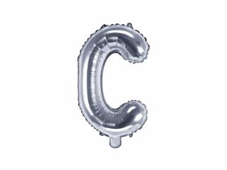 3D Ballon lettre C argent