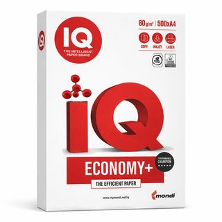 Ramette Papier IQ Economy+ A4 – 80 g/m² – 500 Feuilles – Impression Jet d’Encre & Laser