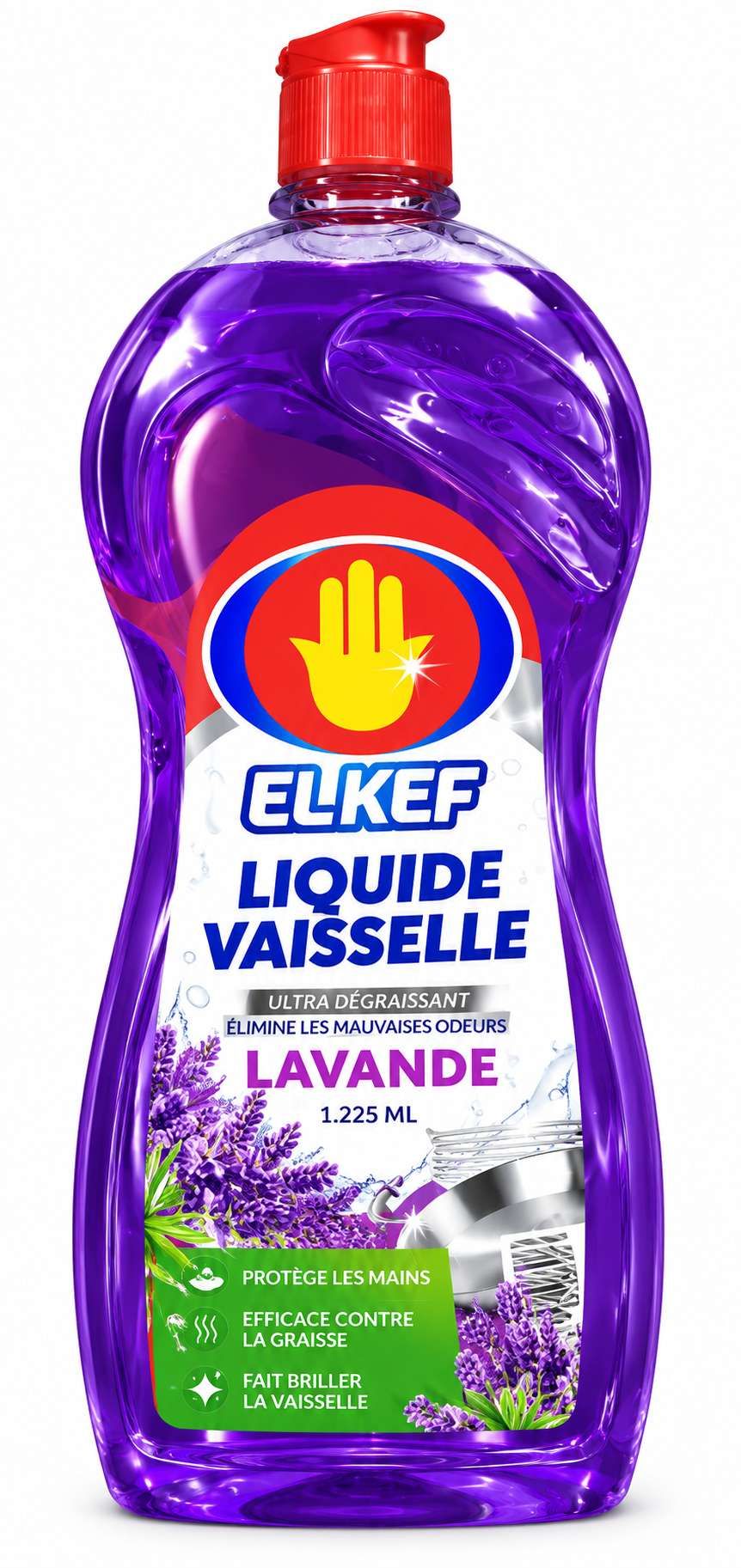 El Kef Liquide Vaisselle Ultra Dégraissant Lavande – 1225 ml