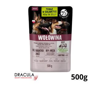 PetRepublic karma mokra dla psa z siekaną wołowiną w galaretce saszetka 500g