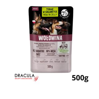 PetRepublic karma mokra dla psa z siekaną wołowiną w galaretce saszetka 500g