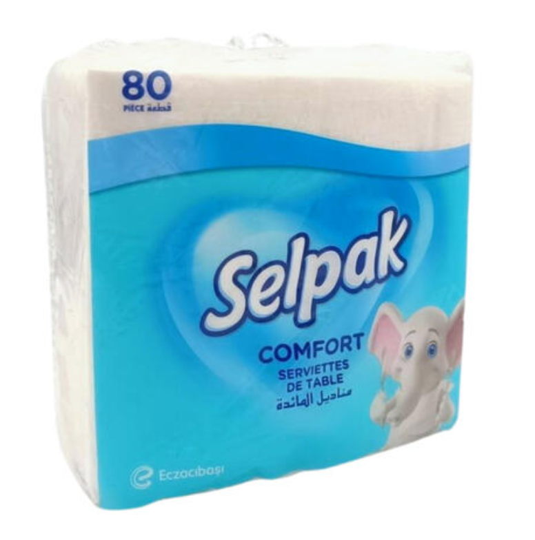 Selpak Comfort Serviettes de Table – 80 Pièces