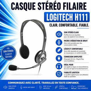 Logitech H111 – Communiquez avec clarté et confort