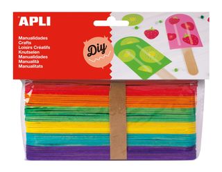 Bâtonnets en bois grands formats couleurs assorties 40 u.