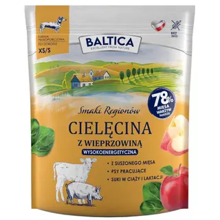 Karma dla psów BALTICA z cielęciną i wieprzowiną, 78% mięsa