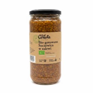 Ekologiczna gotowana soczewica w zalewie Carlota Organic 720 g