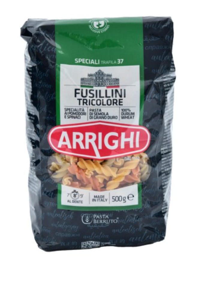 Arrighi Pâtes Fusillini Tricolore Tomate et Épinards – 500 g