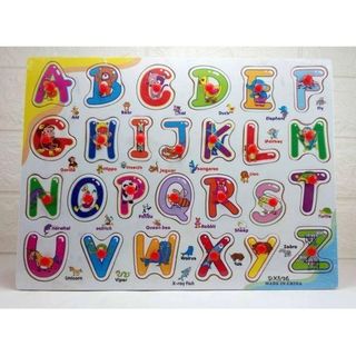 Puzzle en bois pour apprendre les alphabets // Pour les tout-petits lettres et mots // Jouets éducatifs pour les filles et les garçons