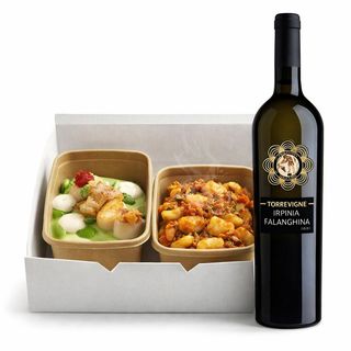 Box Mare con Capasanta, Gnocchi al Ragù di Mare e Falanghina