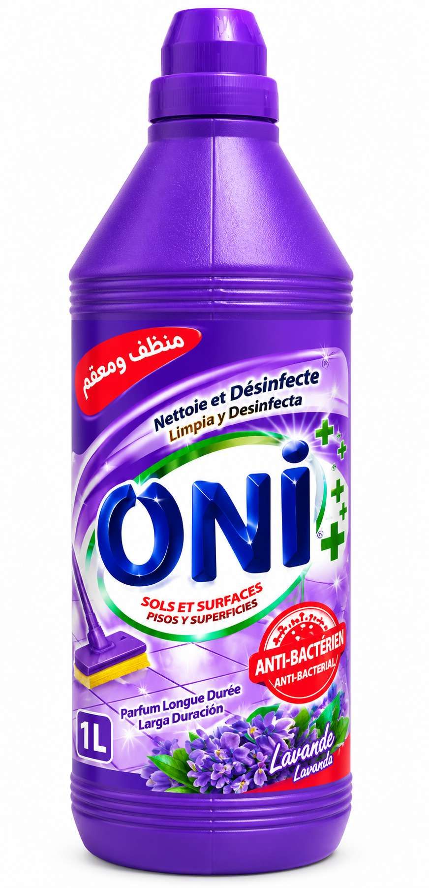 Oni Nettoyant et Désinfectant Sols et Surfaces Lavande – 1 L