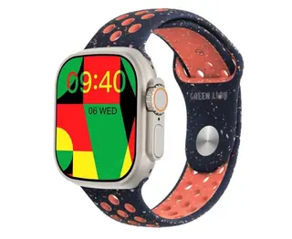 Green Lion Ultra Active Smart Watch - Titanium -Blue Flame Nike Sport+ Nylon Orange {GNUT49TIBFOG}