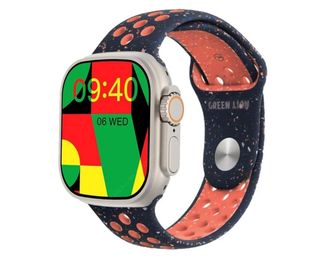 Green Lion Ultra Active Smart Watch - Titanium -Blue Flame Nike Sport+ Nylon Orange {GNUT49TIBFOG}