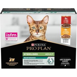 PURINA Pro Plan Nourriture Pour Chat au Bœuf et au Poulet, 10 x 85 g