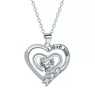Collier de luxe plaqué or Idée cadeau CSN008-2 I love you