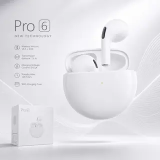Écouteurs Sans Fil Pro 6 - Bluetooth 5.3 &  Coffret de Recharge