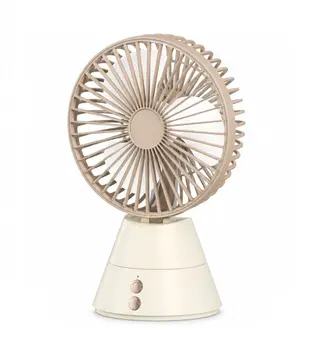 Mini Ventilateur de Bureau Rechargeable avec Veilleuse LED, 3 Vitesses Réglables et Stickers DIY Batterie 1200mAh