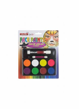 Palette de Maquillage Enfant 8 Couleurs – Kit Complet avec Pinceau et Crayon (Hypoallergénique & Lavable à l'Eau)