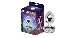 AFTERDARK Heart Shaped Butt Plug, White, Size S